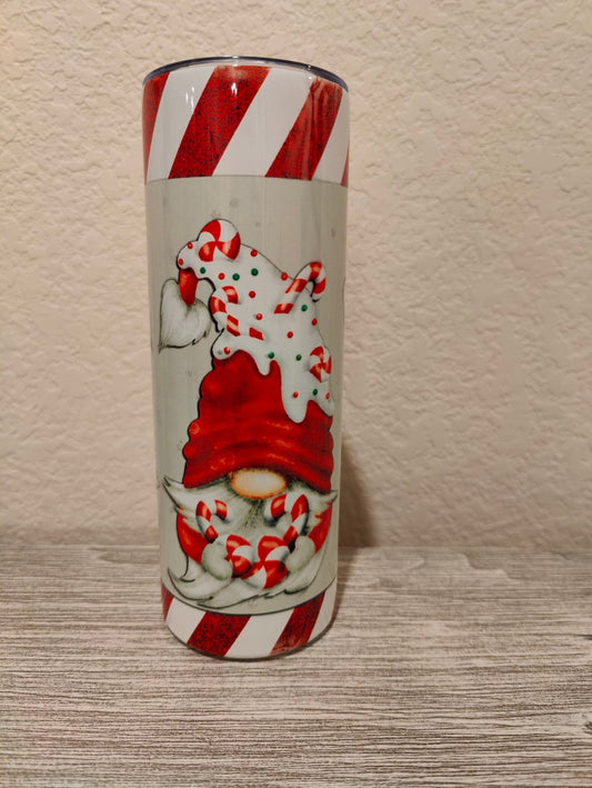 Christmas Tumbler gnomes red