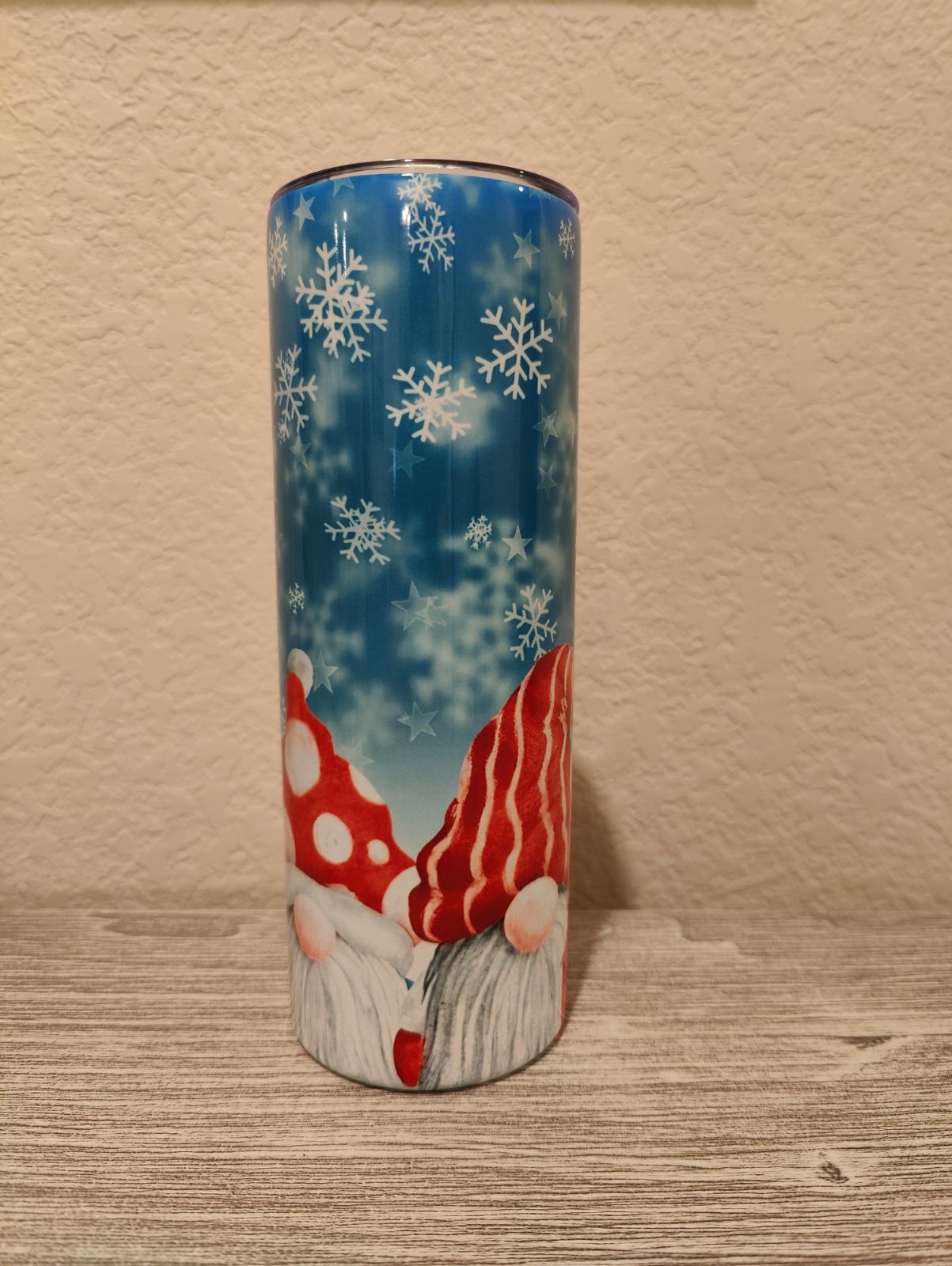 Christmas gnome tumblers blue