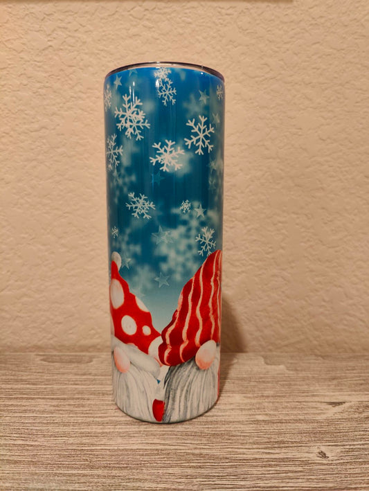 Christmas gnome tumblers blue