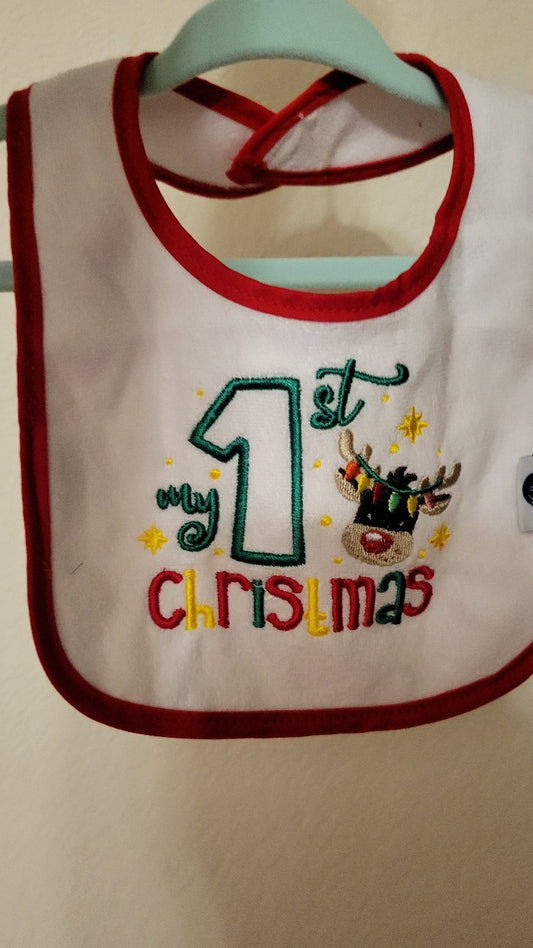 Babys 1st Christmas Bib