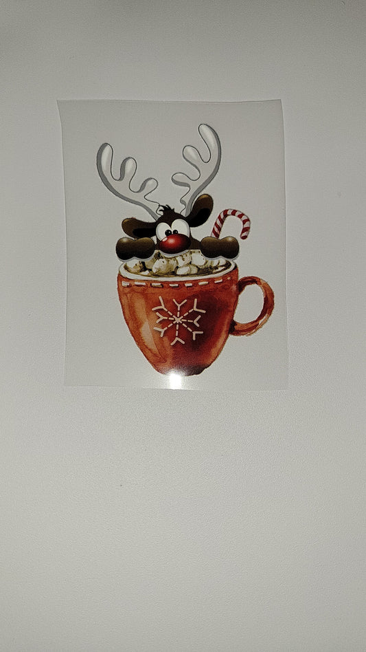 Reindeer in Cocoa mug pocket size