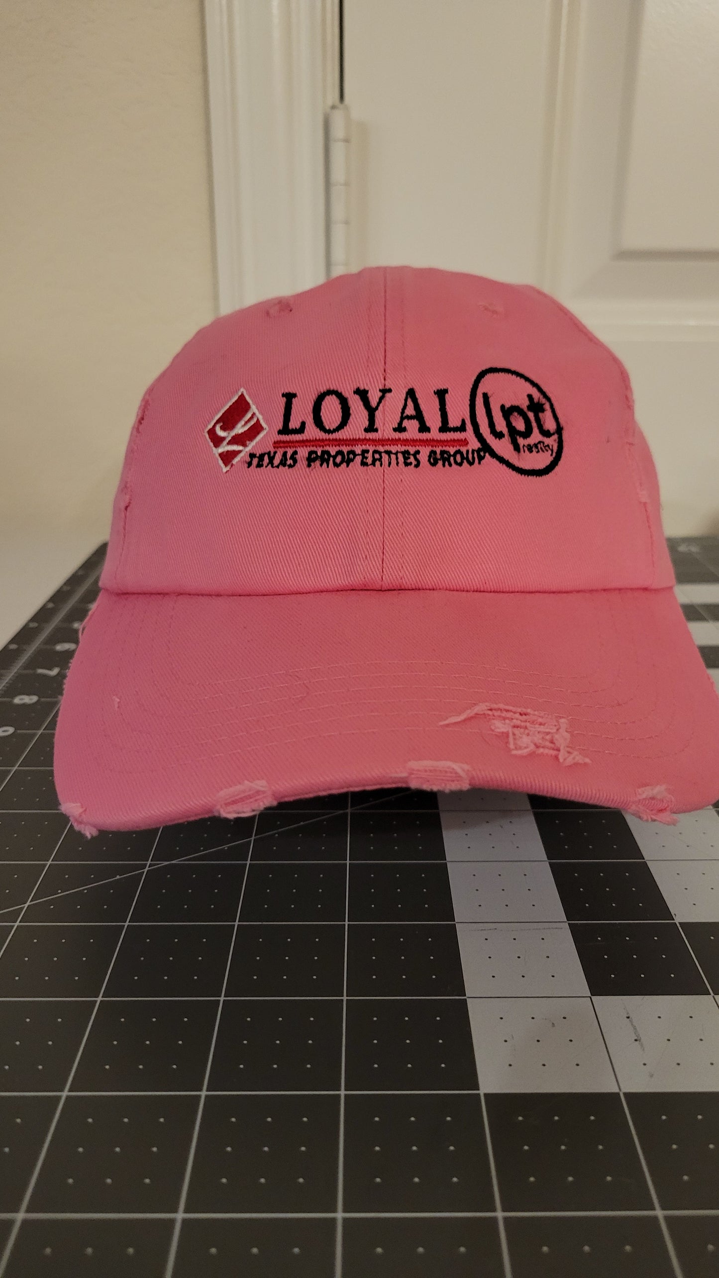 Ladies Distressed Baseball Cap With Personalized Emroidery