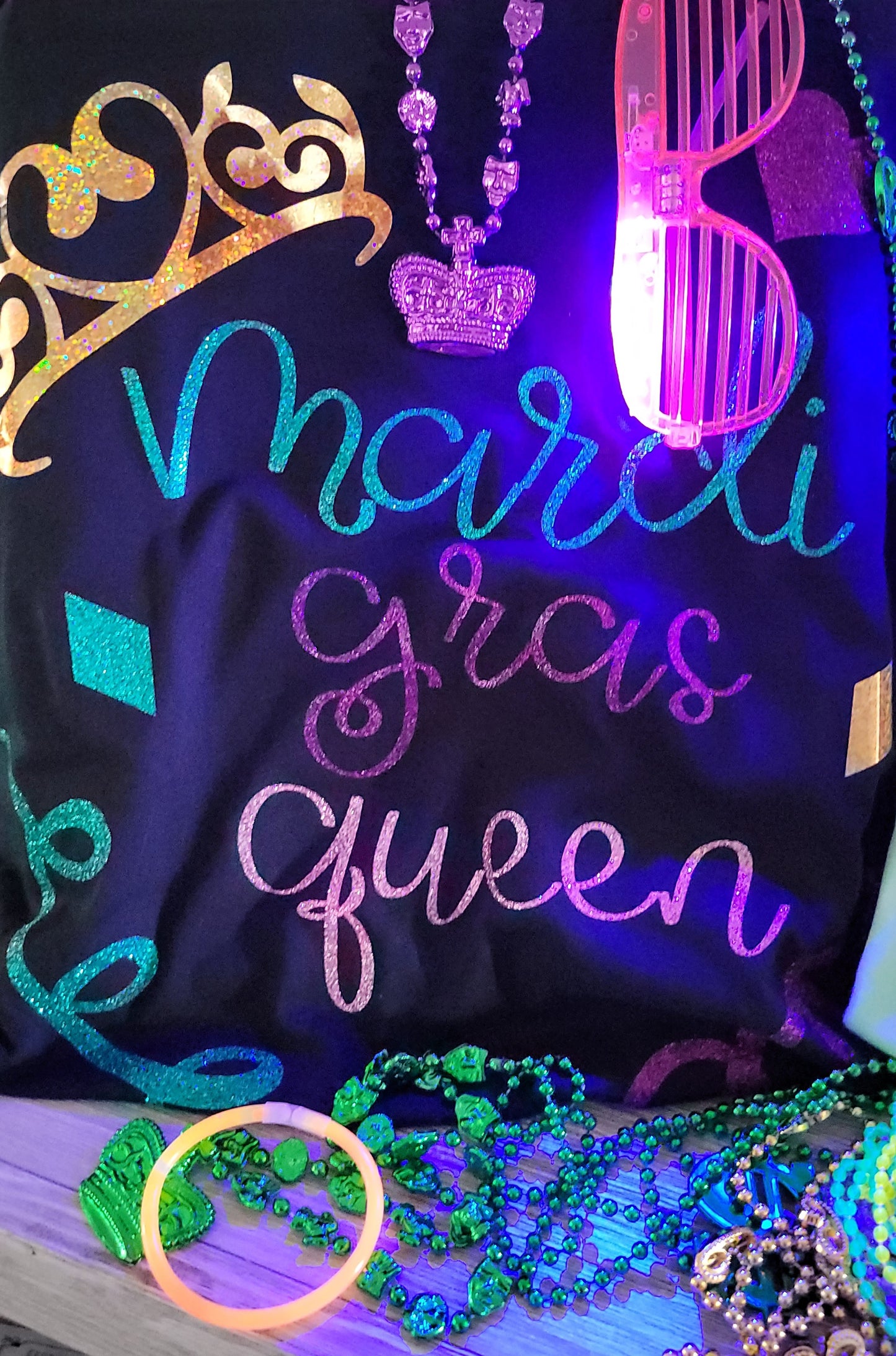 Short Sleeve Mardi Gras Queen T-Shirt