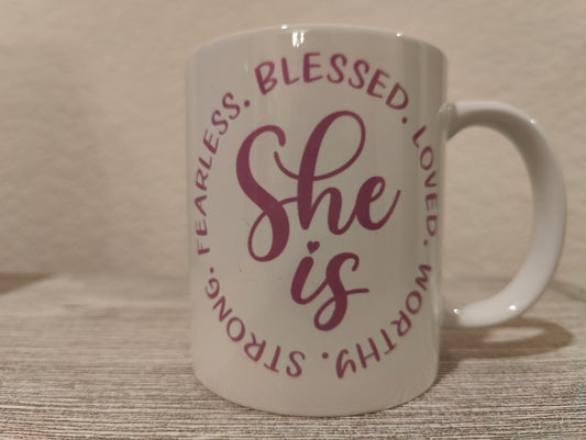 She is Blessed, Worthy, Blessed 11oz Coffee Mug