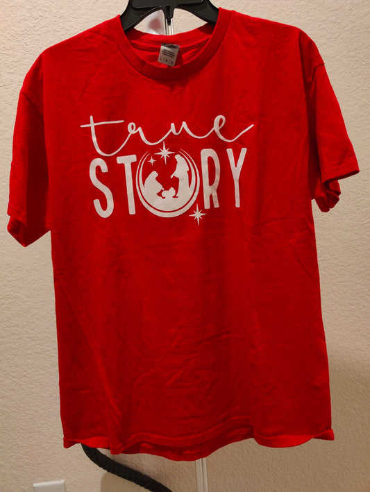 Short Sleeve Red Christmas T-shirt True Story